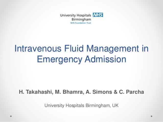 Intravenous Fluid Management in Emergency Admission