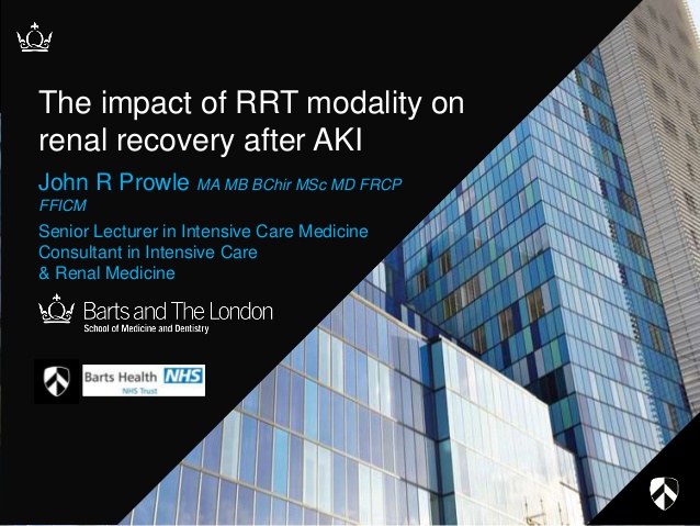 The impact of RRT modality on renal recovery after AKI